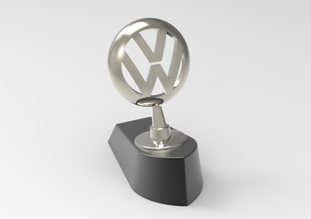 papel peso Volkswagen tian carro logotipo escritório 3d print model - Mito3D