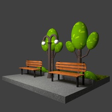 parque em miniatura brinquedos arquitetura exibição park paisagem 3d print model - Mito3D