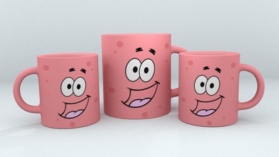 patrick star mug housewares color gifts houseware spongebob 3d print model - Mito3D