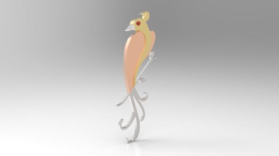 peacock brooch fashion 3d print model - Mito3D