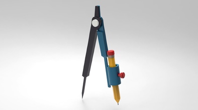 pencil compass education circle drawing 3d print model - Mito3D