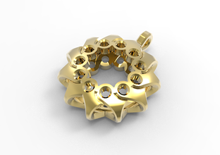 pendant 4 fashion array gold heart necklace polar 3d print model - Mito3D