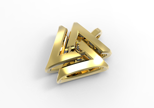 pingente 5 a moda ouro colar triskelion 3d print model - Mito3D