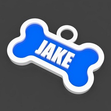 pet dog tag jake a moda osso charlie cão animal de estimação etiqueta 3d print model - Mito3D