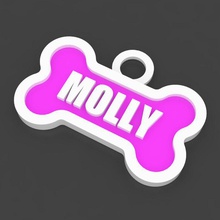 pet dog tag molly fashion bone dog molly pet tag