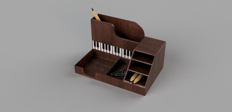 piano crayon vase bureau de note service le postit 3d print model - Mito3D