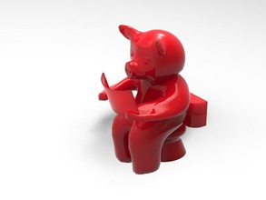 pig sitting art collection display 3d print model - Mito3D
