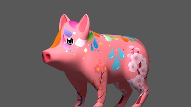 Ferkel - Spielzeug Farbe display Schwein 3d print model - Mito3D