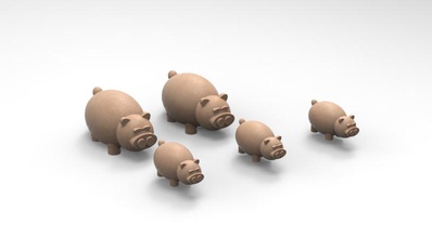 los cerdos juguetes de cerdo 3d print model - Mito3D