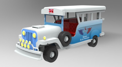 pinoy veículo - jeepneytexture brinquedos o modelo de cores jeep jeepney tempo do transporte 3d print model - Mito3D