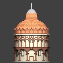 pisa baptistery miniture art building 3d print model - Mito3D