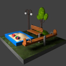 parco giochi in miniatura i giocattoli architettura display per bambini scenario 3d print model - Mito3D