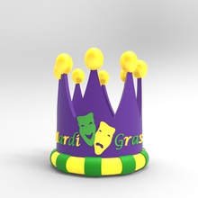 plush crown hat mardi gras fashion fat tuesday shrove 3d print model - Mito3D