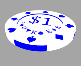 poker chip 1 - Spielzeug Farbe mixed bag 3d print model - Mito3D
