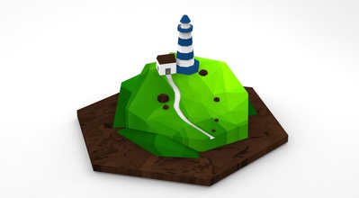 poly - lighthouse toys 3d print model - Mito3D