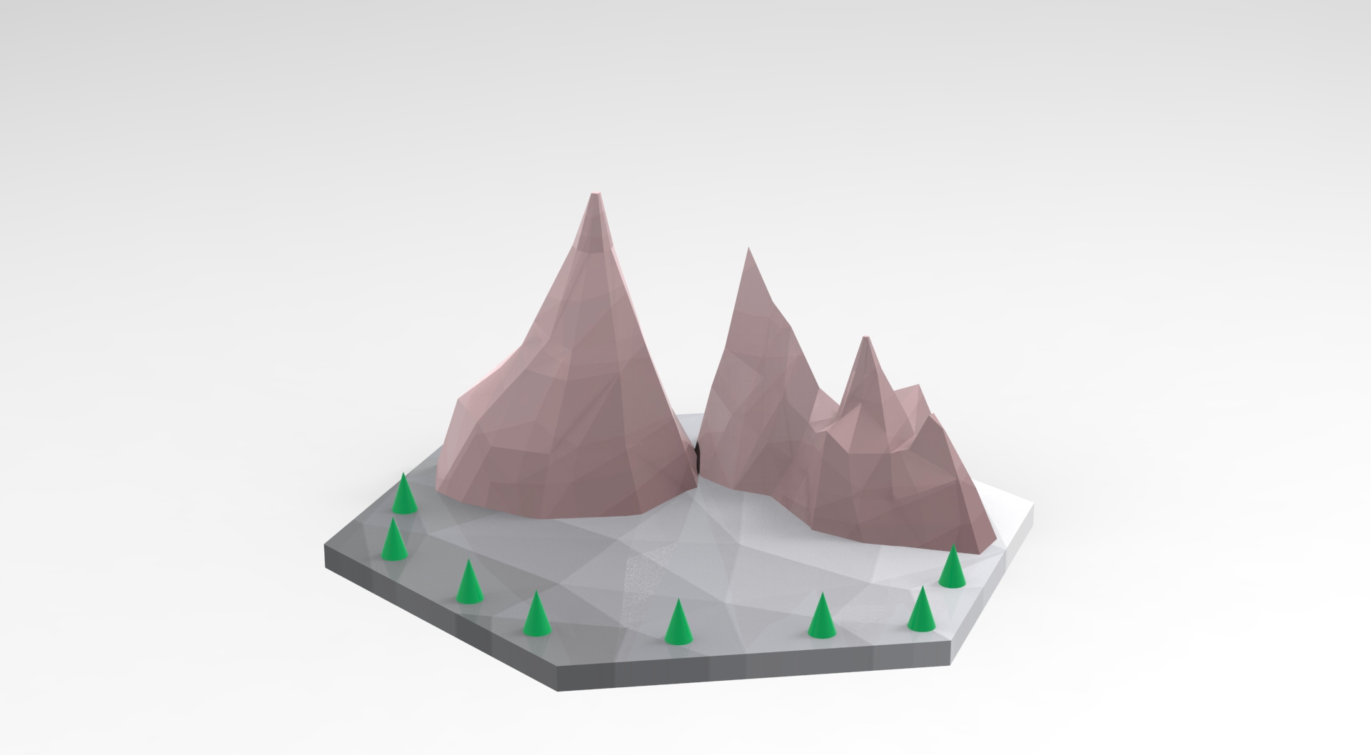 poly Berg 2 Spielzeuge 3D print model - Mito3D