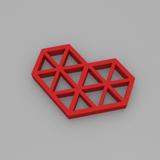 polygon heart 2 lemsanity hearts heart's day valentine valentine's 3d print model - Mito3D