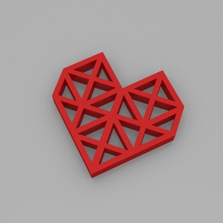 poligono cuore 3 lemsanità cuori giorno San Valentino 3d print model - Mito3D