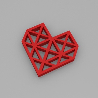 poligono cuore 4 lemsanità cuori giorno San Valentino 3d print model - Mito3D