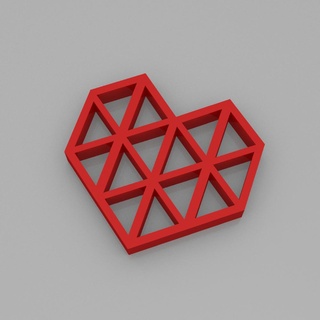 polígono corazón 5 lemsanidad corazones día san valentin 3d print model - Mito3D