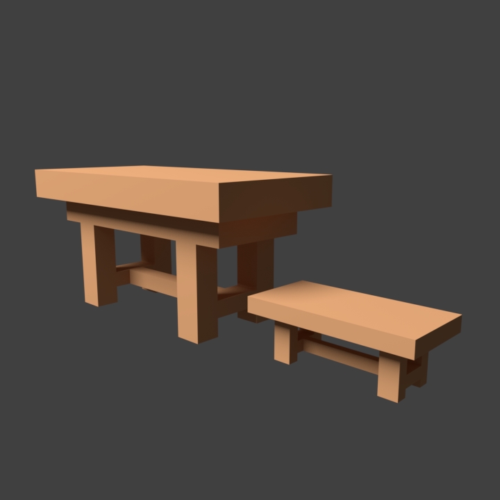 pobre cadeira de mesa brinquedos tabela 3D print model - Mito3D
