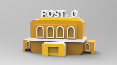 post office toys display toy 3d print model - Mito3D