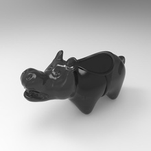 pote 4 hipopótamo utilidades domésticas animais planta de vaso 3d print model - Mito3D