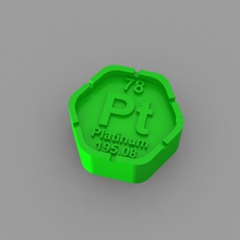 pt - platin blok eğitim kimya elemanları periyodik tablo 3d print model - Mito3D