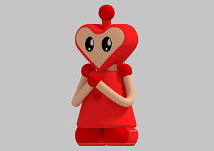 puso toys color model cute heart shape character 3d print model - Mito3D