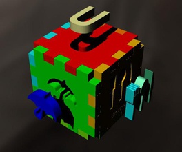 cuadro de rompecabezas los niños letra u juguetes el alfabeto puzzle 3d print model - Mito3D