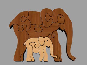 puzzle elephant thanksgiving toys day toy 3d print model - Mito3D