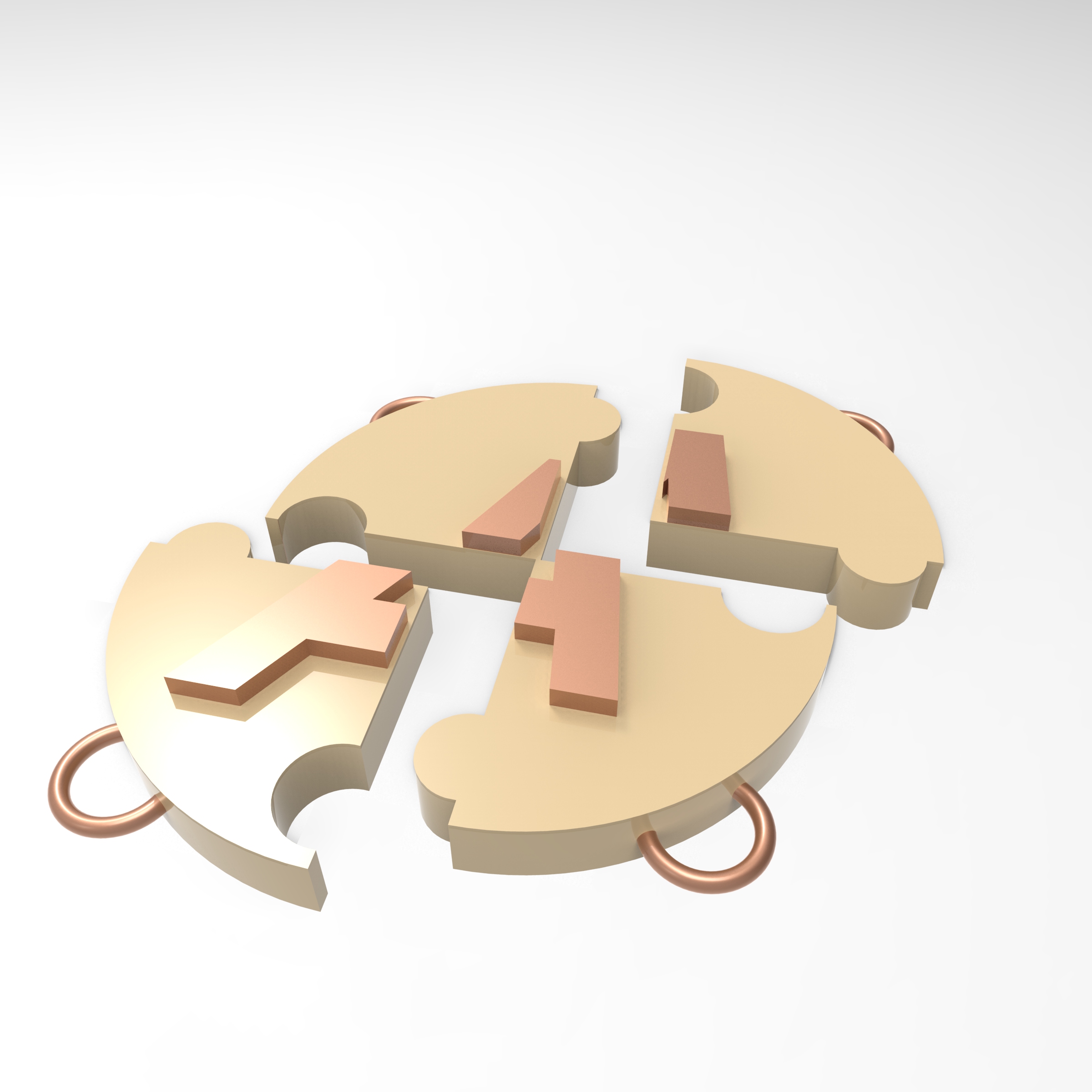 puzzle-Schlüsselbund - Spielzeug alphabet puzzle 3D print model - Mito3D