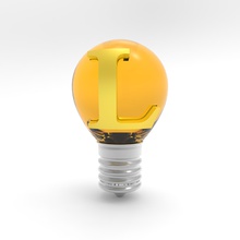 puzzle w alphabet letter l light bulb education 3d print model - Mito3D