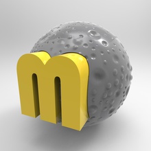 puzzle w alphabet m-moon education 3d print model - Mito3D
