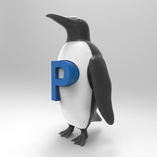 puzzle w alphabet p-penguin education 3d print model - Mito3D
