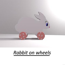 rabbit toy toys animal color kids wheels 3d print model - Mito3D