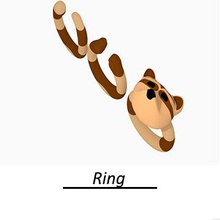 racoon ring fashion accesories color 3d print model - Mito3D