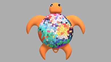 arco iris de la tortuga llavero moda color 3d print model - Mito3D