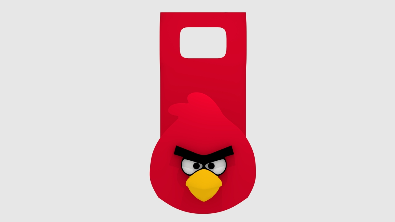red angry bird sponge holder housewares color 3D print model - Mito3D
