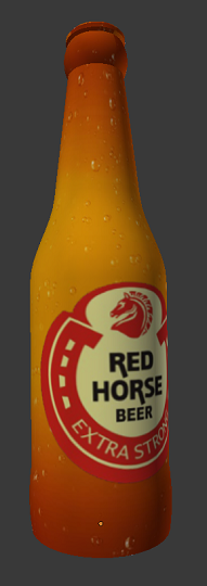 red horse Bier Flasche Haushaltswaren Farbe mixed bag Texturen 3D print model - Mito3D