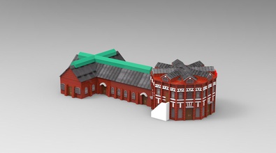 red house Kunst 3d Farbe-Modell coloredmodel Haus der Prototyp rot taipei taiwan - Spielzeug 3d print model - Mito3D