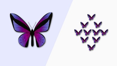 rouge violet papillon mur de desi art le décor la conception 3d print model - Mito3D