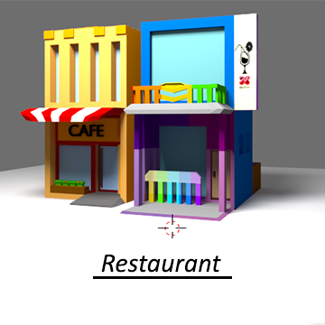 restaurante brinquedos de cor exibição 3D print model - Mito3D