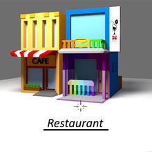 restaurant - Spielzeug Farbe display 3d print model - Mito3D
