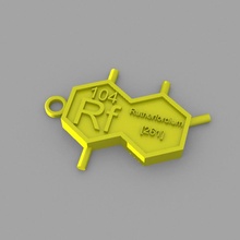 rf rutherfordium key ring mode éléments porte clés périodique table 3d print model - Mito3D