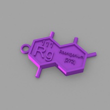 rg - roentgenio llavero de la moda elementos llaveros tabla periódica 3d print model - Mito3D
