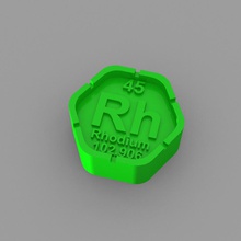 rh - rhodium block education chemistry elements periodic table 3d print model - Mito3D