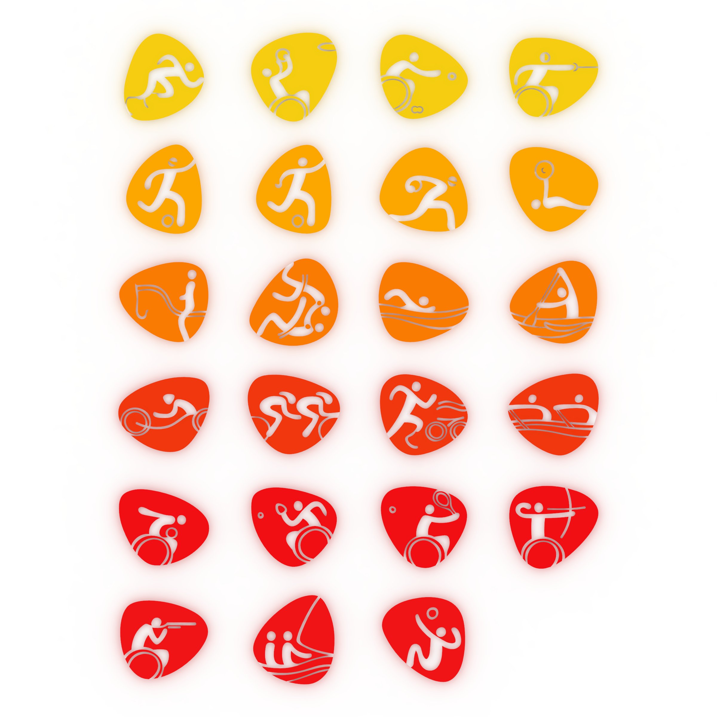 rio jeux olympiques paralympiques de 2016 badges art les rio2016 3D print model - Mito3D