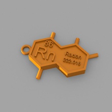 rn - el radón del llavero de la moda elementos llaveros tabla periódica 3d print model - Mito3D