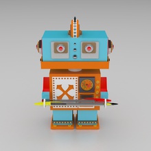 robot de escritorio organizador 3 la oficina herramientas del madera 3d print model - Mito3D